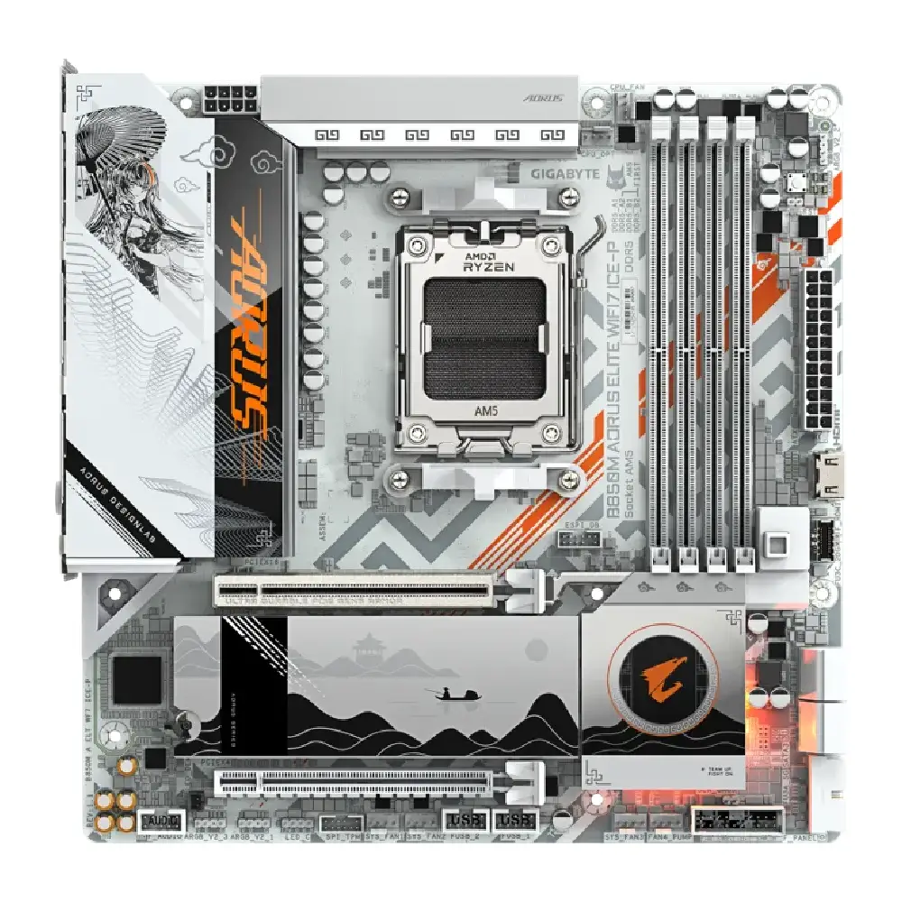 Gigabyte Motherboard B850M AORUS ELITE WIFI7 ICE-P DDR5 For AMD view 2